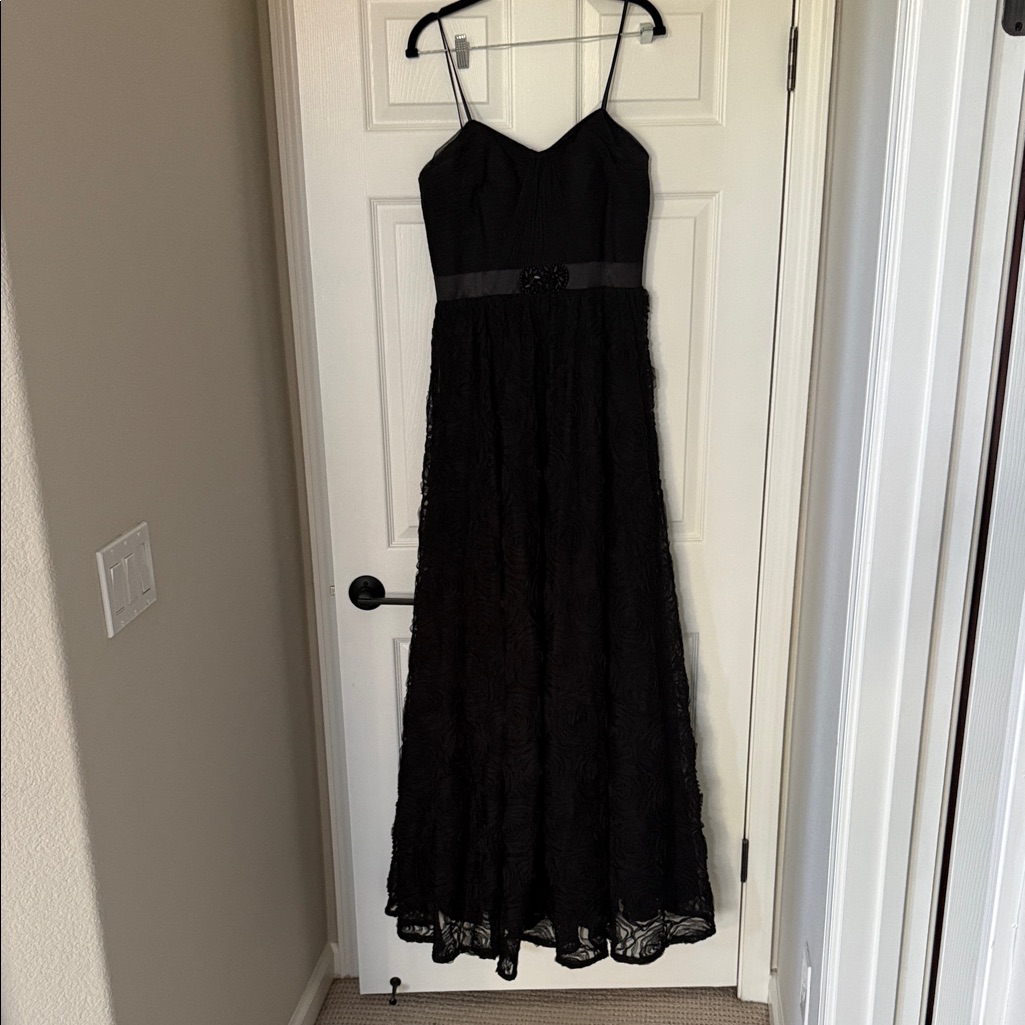 Adrianna Papell Black Lace Maxi Dress